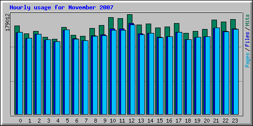 Hourly usage for November 2007