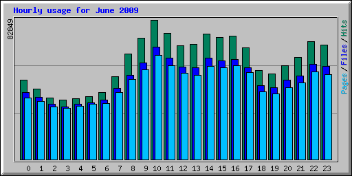 Hourly usage for June 2009
