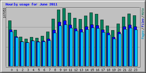 Hourly usage for June 2011