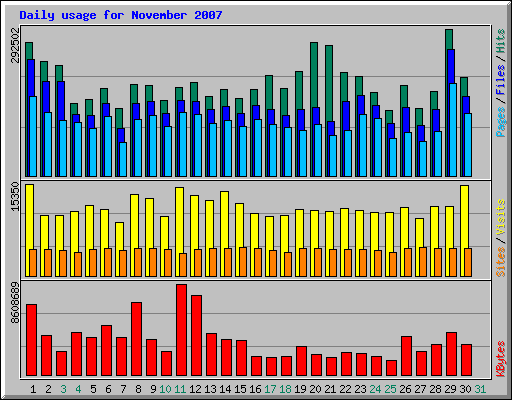 Daily usage for November 2007