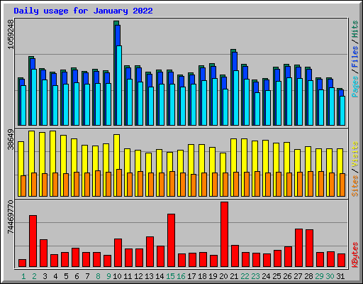 Daily usage for January 2022