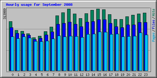 Hourly usage for September 2008