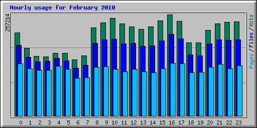 Hourly usage for February 2010