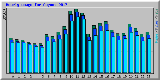 Hourly usage for August 2017