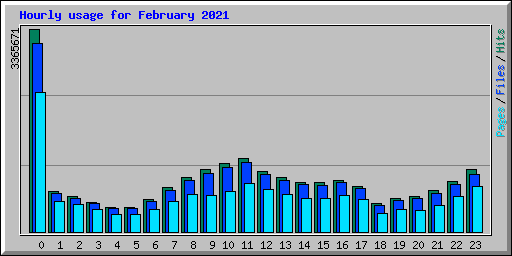 Hourly usage for February 2021