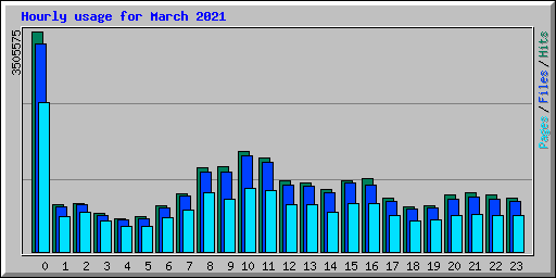 Hourly usage for March 2021