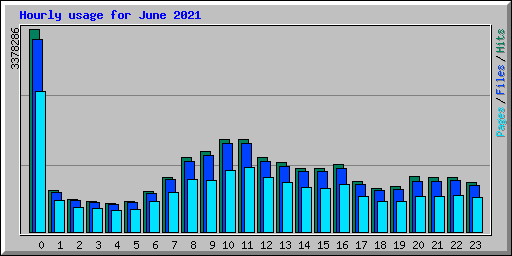 Hourly usage for June 2021