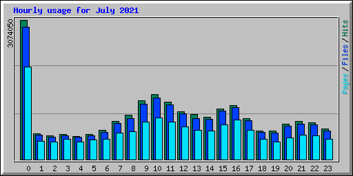 Hourly usage for July 2021