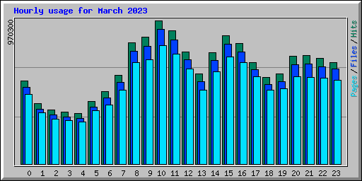 Hourly usage for March 2023