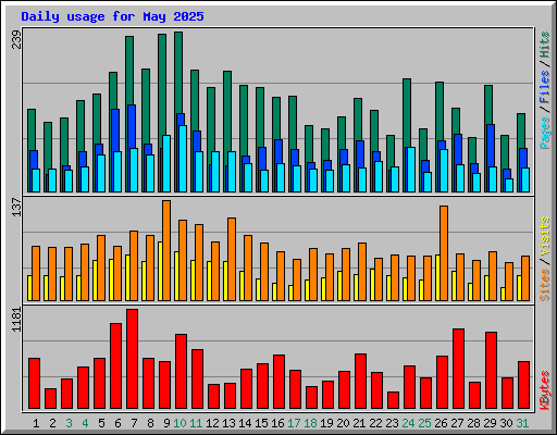 Daily usage for May 2025