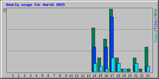Hourly usage for March 2025