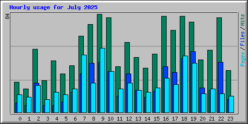 Hourly usage for July 2025