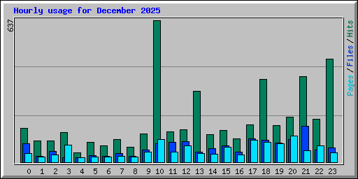 Hourly usage for December 2025