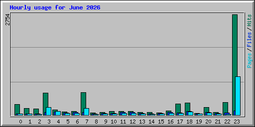 Hourly usage for June 2026