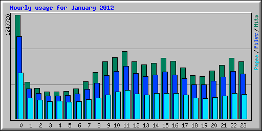 Hourly usage for January 2012