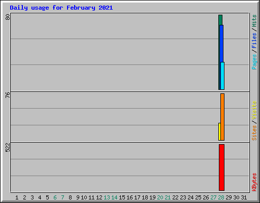 Daily usage for February 2021