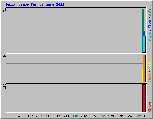 Daily usage for January 2022