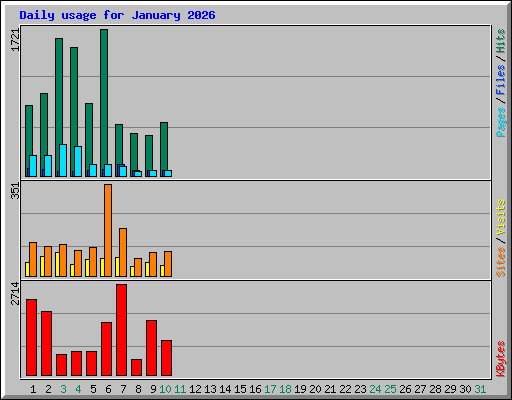 Daily usage for January 2026