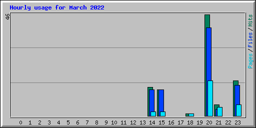 Hourly usage for March 2022