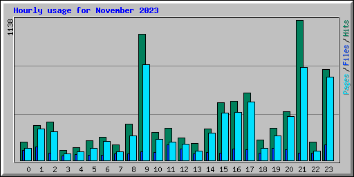 Hourly usage for November 2023