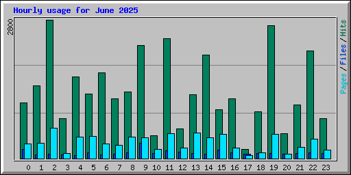 Hourly usage for June 2025