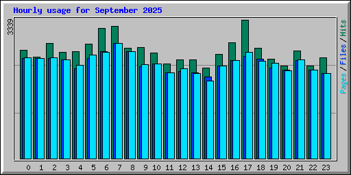 Hourly usage for September 2025