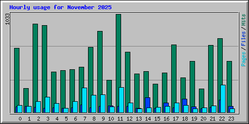 Hourly usage for November 2025