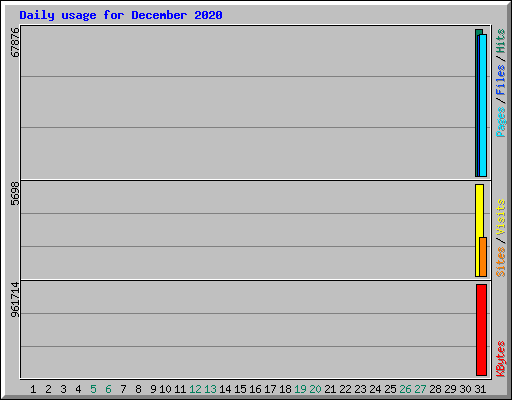 Daily usage for December 2020