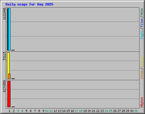 Daily usage for May 2025