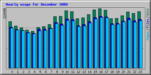 Hourly usage for December 2009