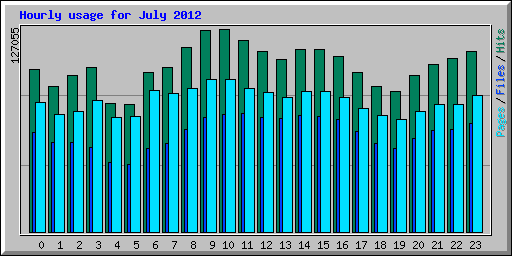 Hourly usage for July 2012