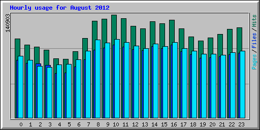 Hourly usage for August 2012