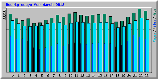 Hourly usage for March 2013