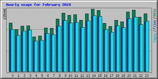 Hourly usage for February 2019