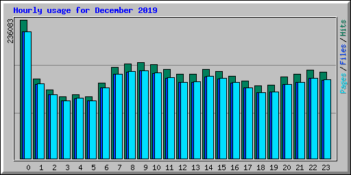 Hourly usage for December 2019