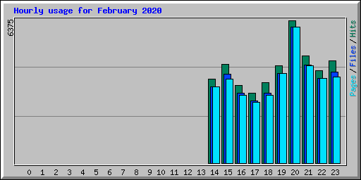 Hourly usage for February 2020