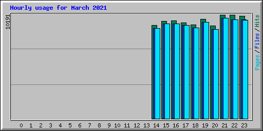 Hourly usage for March 2021