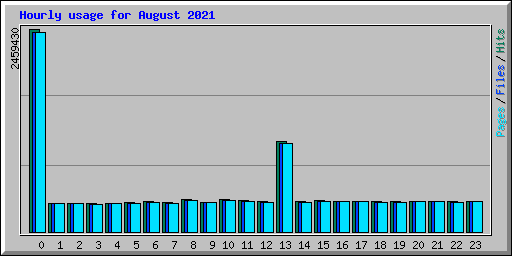 Hourly usage for August 2021