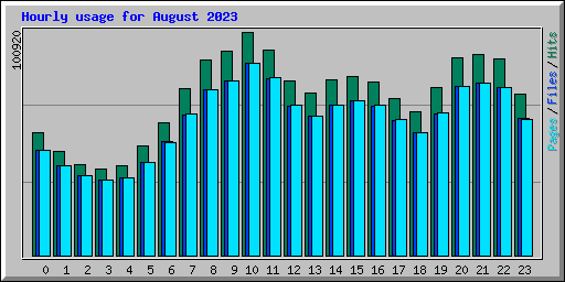 Hourly usage for August 2023