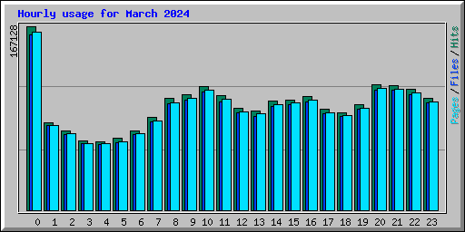 Hourly usage for March 2024