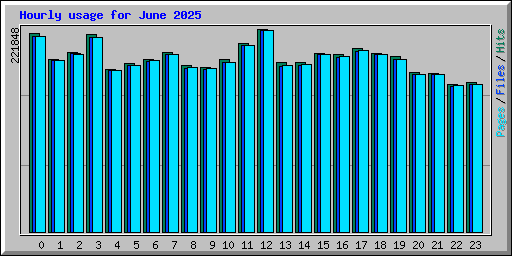 Hourly usage for June 2025