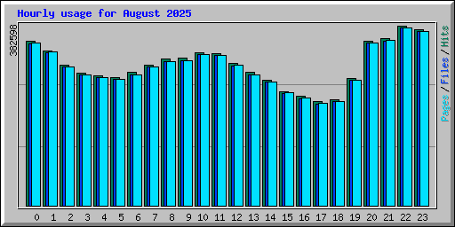 Hourly usage for August 2025