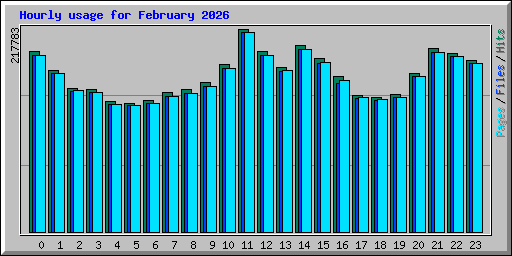 Hourly usage for February 2026