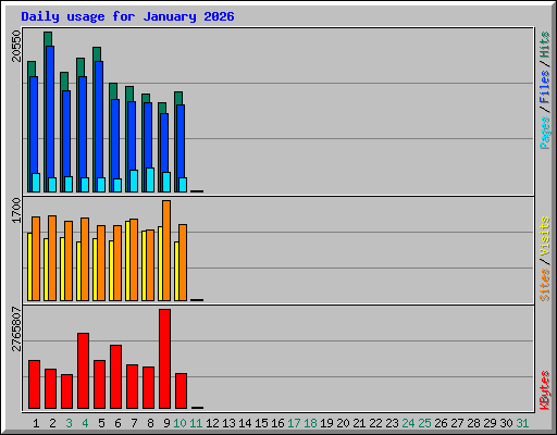 Daily usage for January 2026