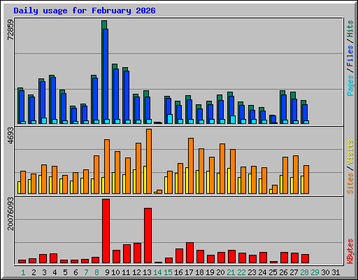 Daily usage for February 2026