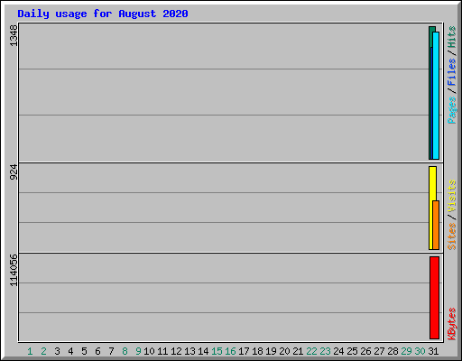 Daily usage for August 2020