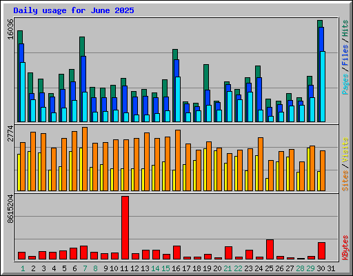 Daily usage for June 2025