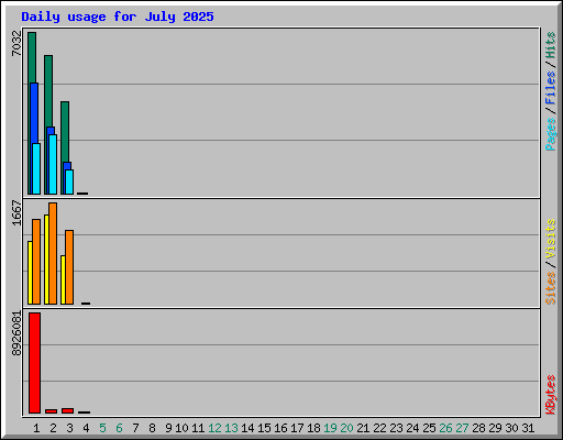 Daily usage for July 2025