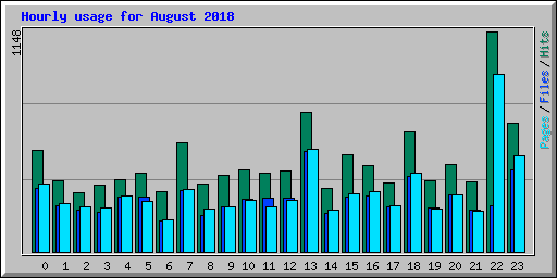 Hourly usage for August 2018