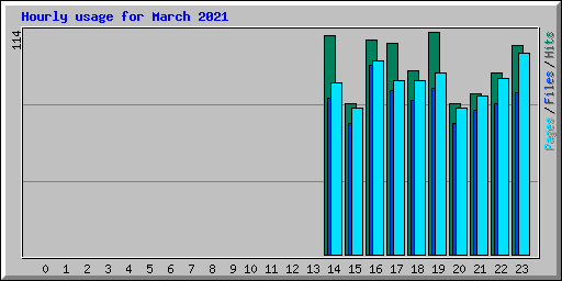 Hourly usage for March 2021